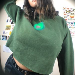 hand painted avocado sweater